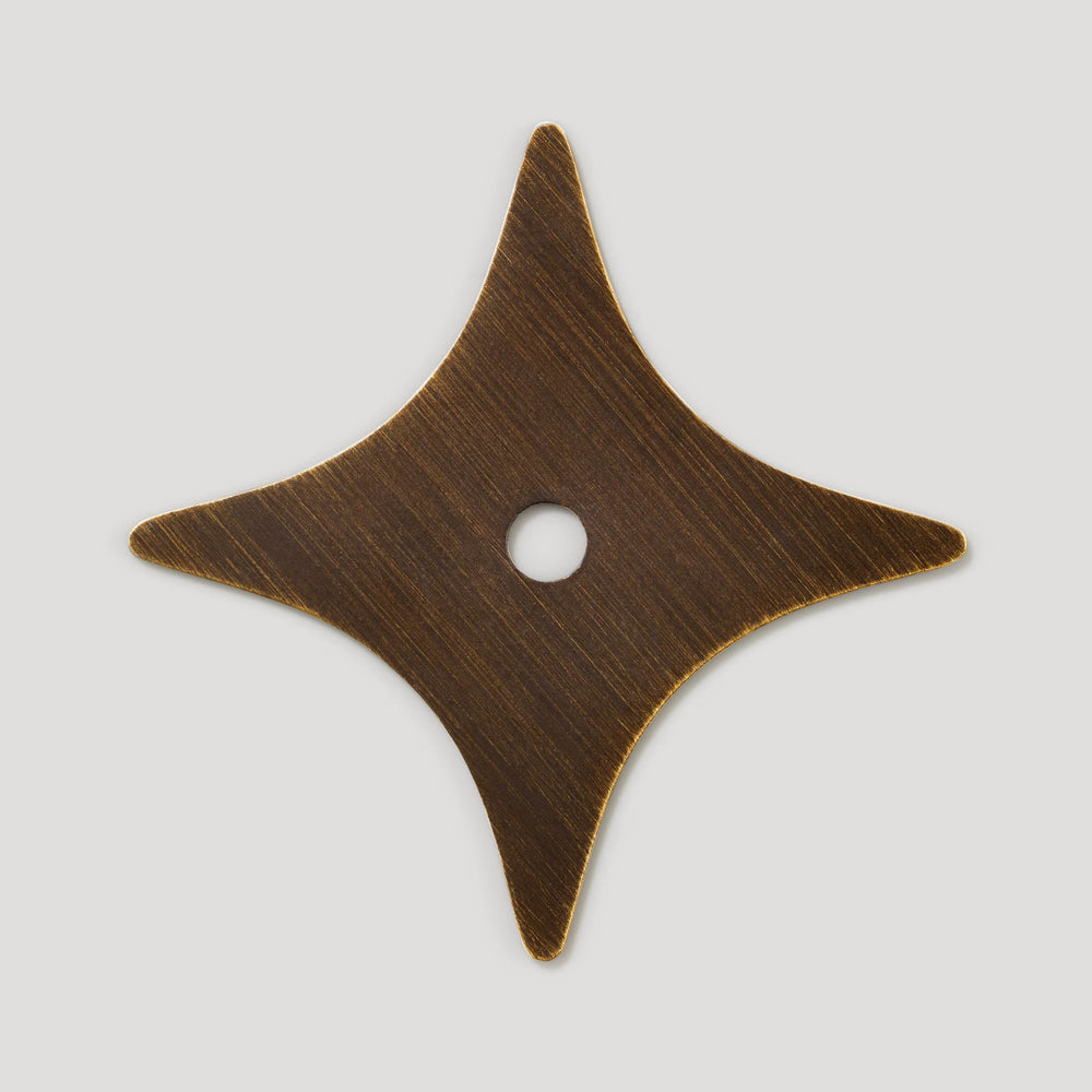 ADA Star Knob Backplate - Antique Brass