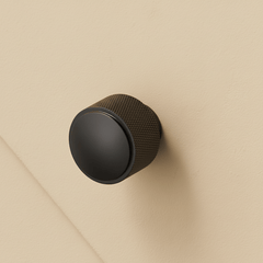 Plank Hardware HUMBOLDT Knurled Button Cabinet Knob - Black
