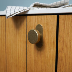 HUDSON Shaker Cabinet Knob - Aged Brass