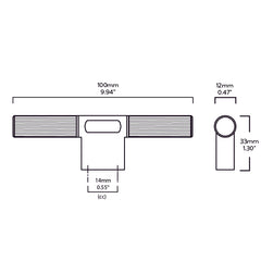 BECKER Grooved Large Single T Pull - Brass