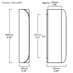 Plank Hardware 160mm 140mm cc fold long edge pull aged brass 44114085576983