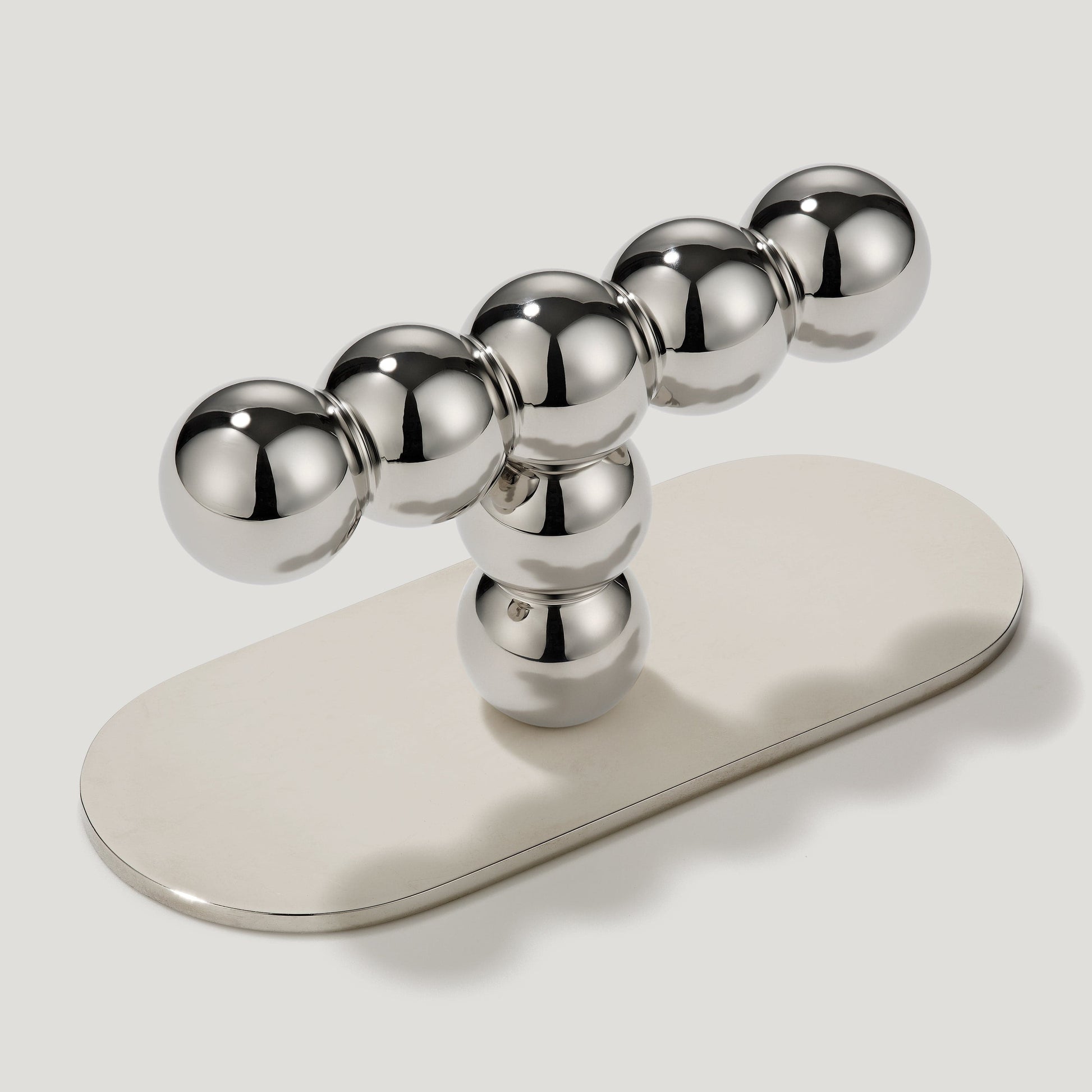 Plank Hardware 2.36" / Pull with Backplate BOBBIN Single T Pull - Polished Nickel
