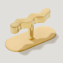 SQUIGGLE Single T Pull - Unlacquered Brass