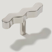 Plank Hardware 2.36" SQUIGGLE 60mm T Bar Pull - Polished Nickel