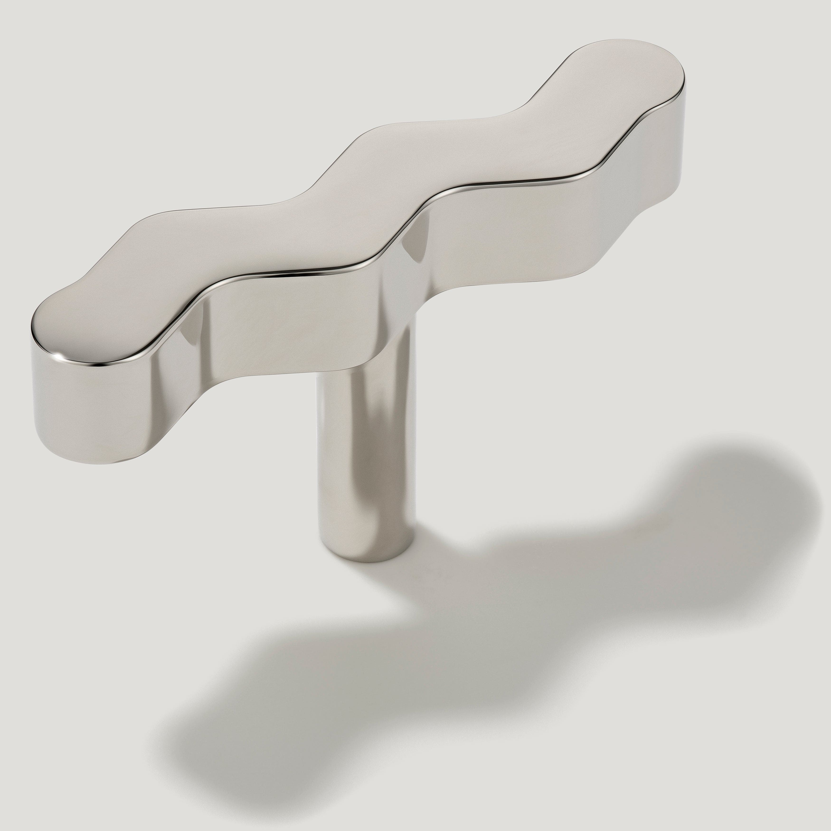 Plank Hardware 2.36" SQUIGGLE 60mm T Bar Pull - Polished Nickel