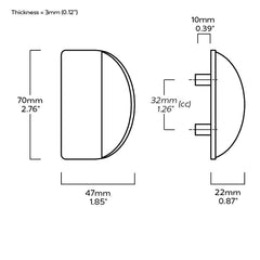 Plank Hardware 2 76 1 26 cc fold short d shape front mounted pull black 43133973102871