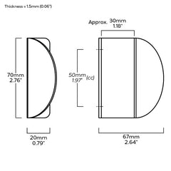 Plank Hardware 2 76 1 97 cc fold short edge pull black 44114090230039