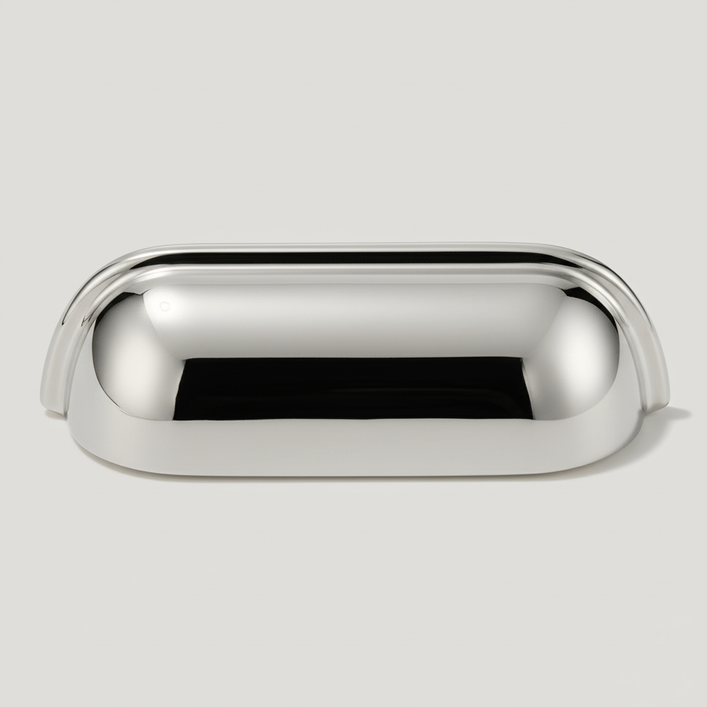 Plank Hardware 4.04" (2.99" CC) ALBANY Cup Pull - Polished Nickel