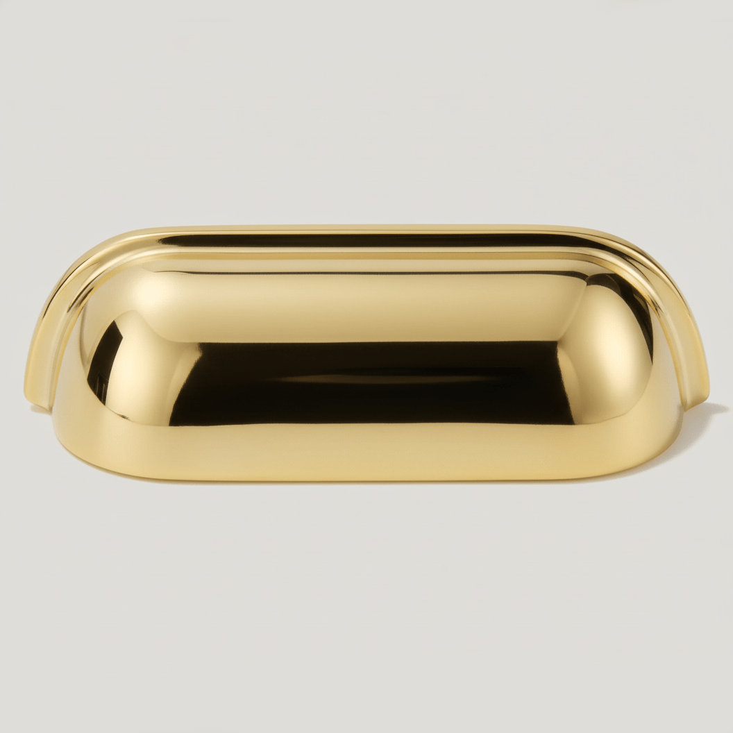 Plank Hardware 4.04" (2.99" CC) ALBANY Cup Pull - Unlacquered Brass