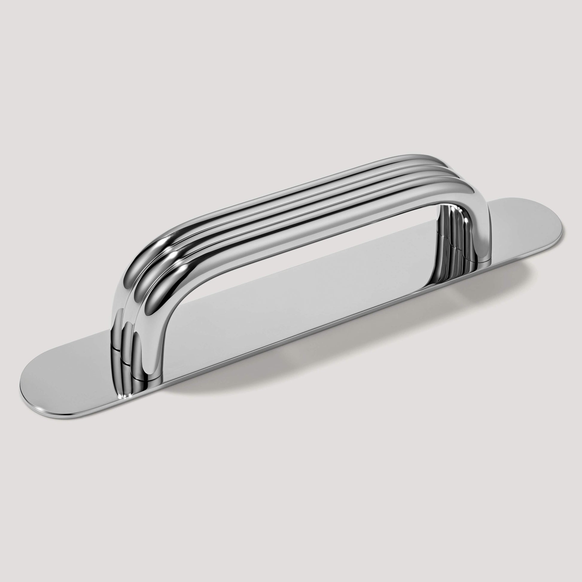 Plank Hardware 4.09" (3.78" CC) / Pull with Backplate ALVA Tubular D Bar Pull - Polished Nickel
