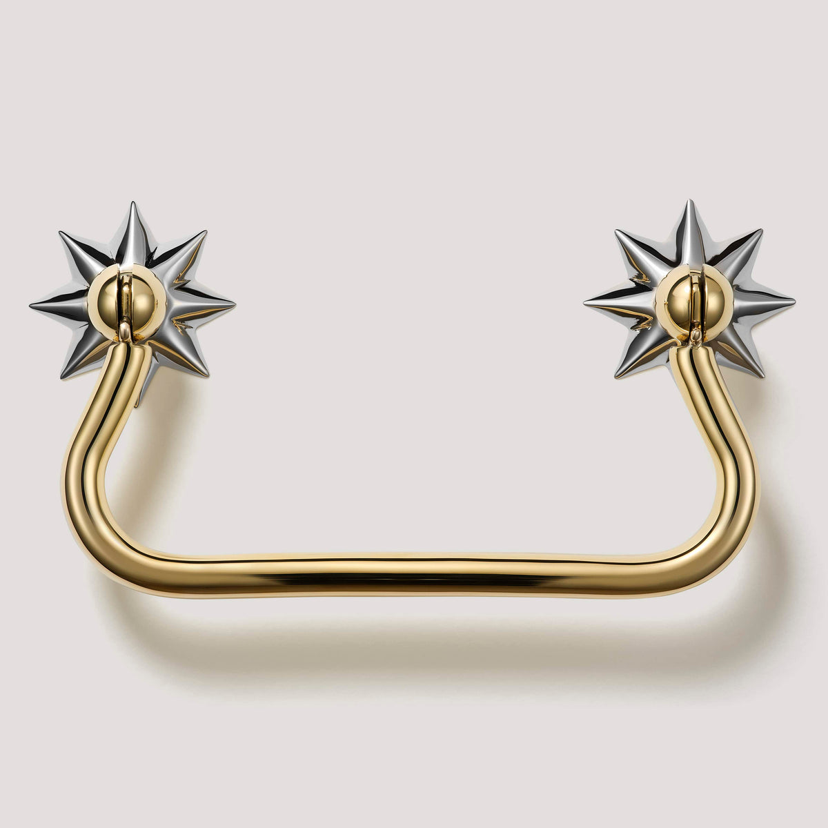 Plank Hardware 4.33" (3.78" CC) / With Polished Nickel Backplate OLSON Swing Pull - Unlacquered Brass