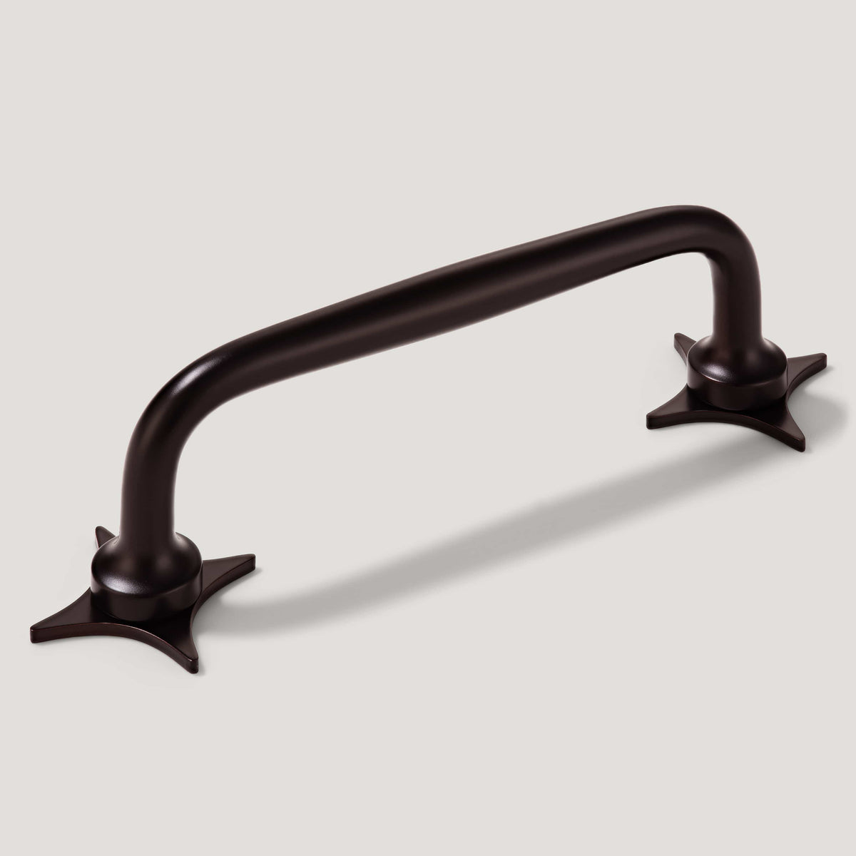 Plank Hardware 4.37" (3.78" CC) ADA Pull with Star Backplates - Blackened Bronze