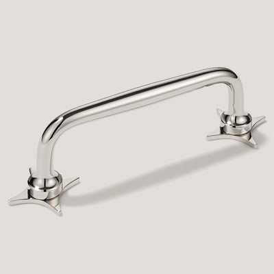 Plank Hardware 4.37" (3.78" CC) ADA Pull with Star Backplates - Polished Nickel
