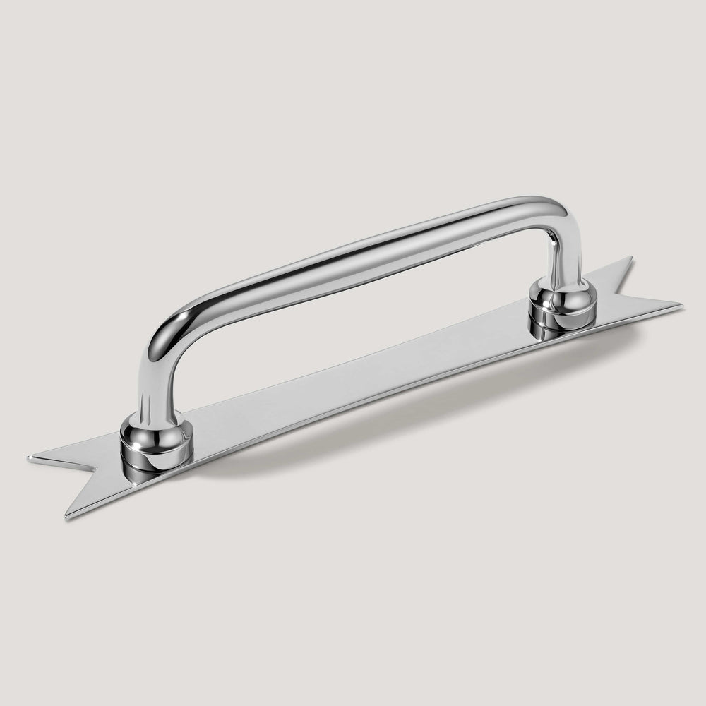 ELIZA Pull with Ribbon Backplate - Polished Nickel