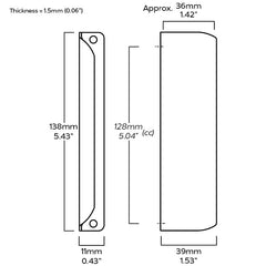 Plank Hardware 5 43 5 04 cc judd edge pull brass 44114095014167