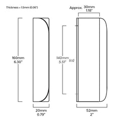 Plank Hardware 6.30'' (5.51'' CC) FOLD Long Edge Pull - Brass