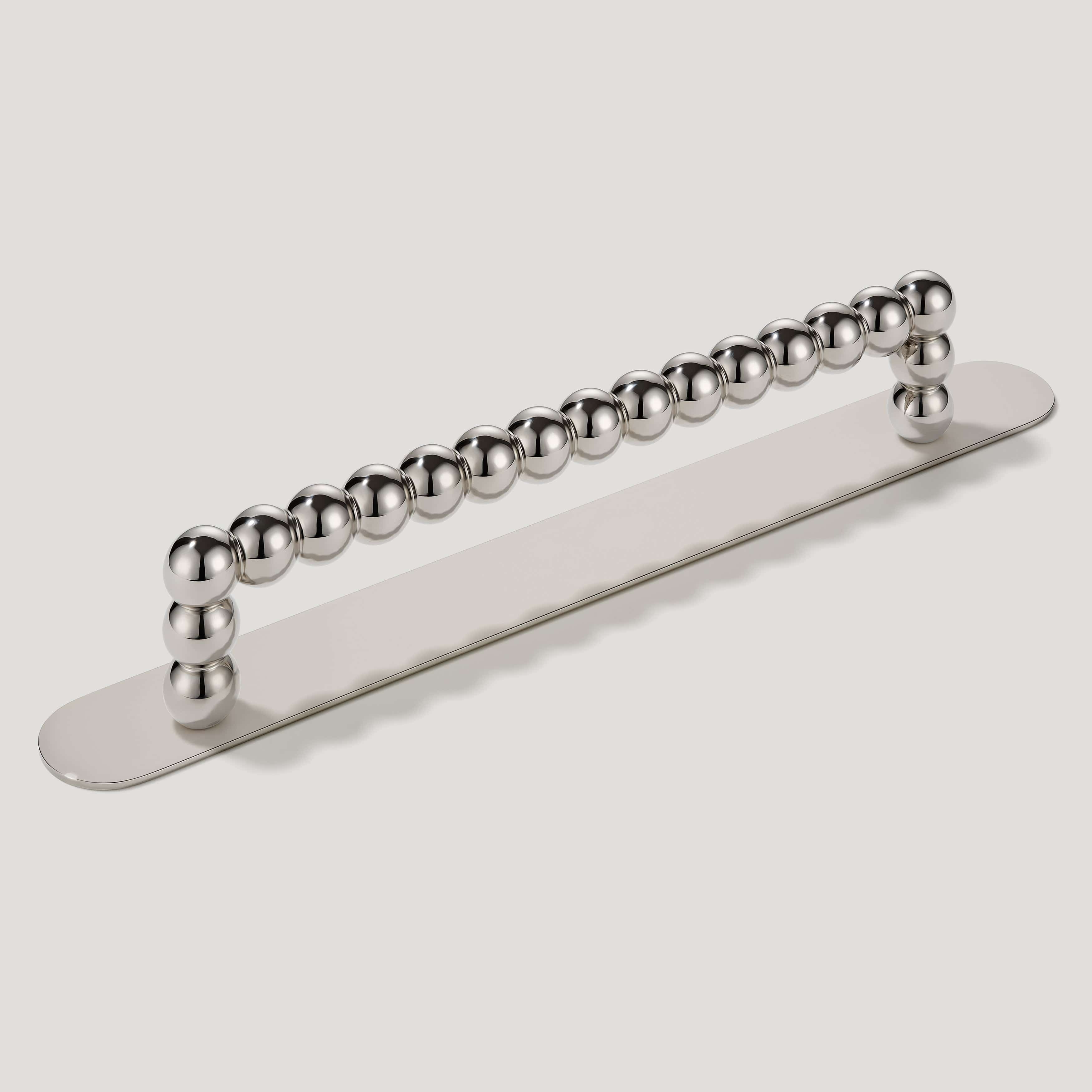 Plank Hardware 6.89" (6.3" CC) / Pull with Backplate BOBBIN Pull - Polished Nickel