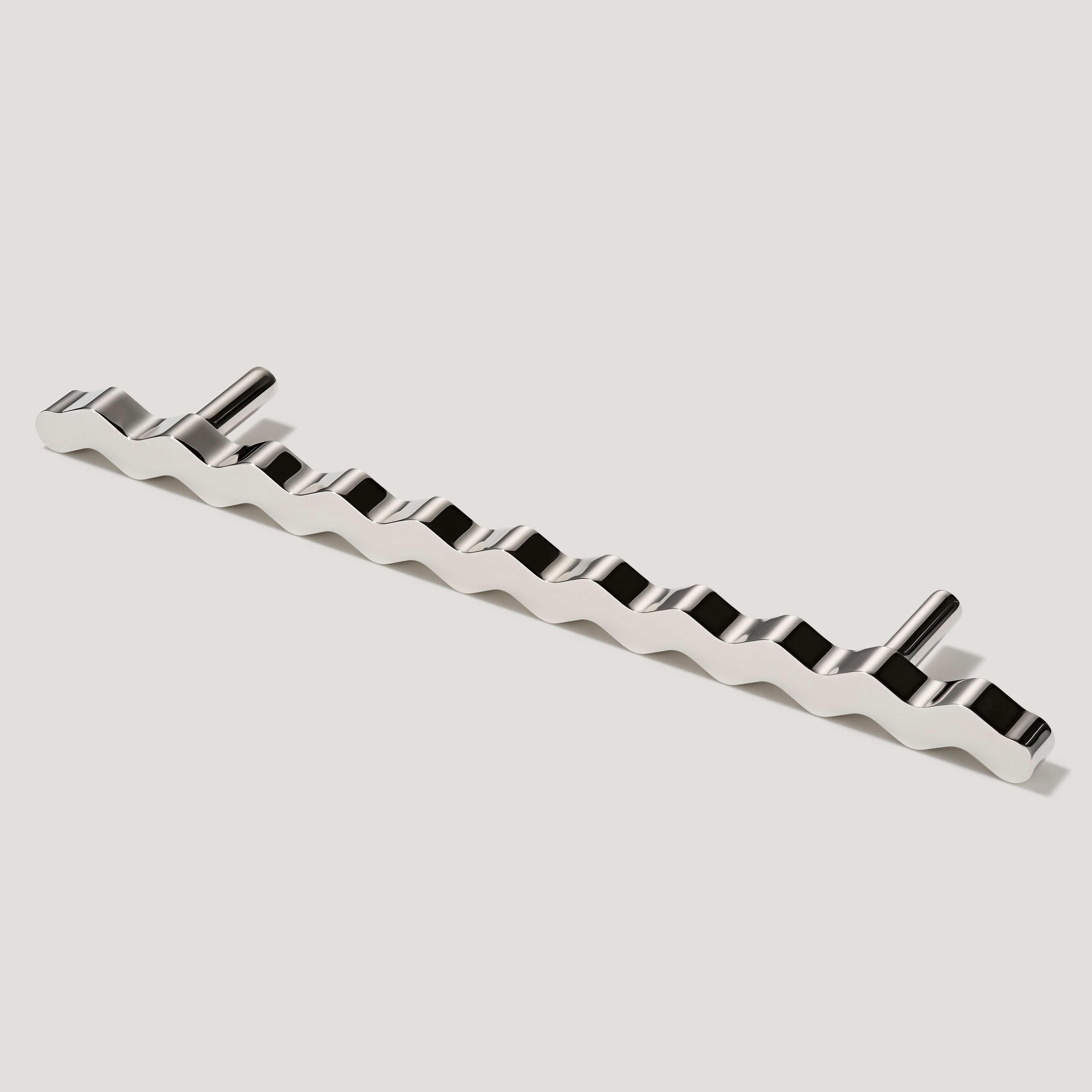 Plank Hardware 9.06" (6.3" CC) SQUIGGLE 230mm T Bar Pull - Polished Nickel