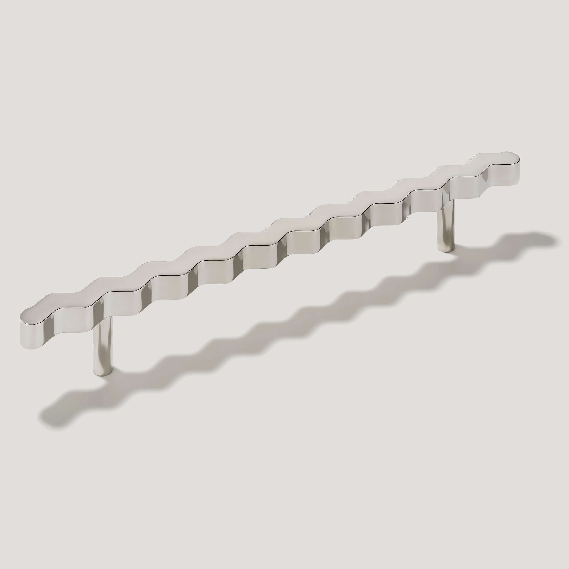 Plank Hardware 9.06" (6.3" CC) SQUIGGLE 230mm T Bar Pull - Polished Nickel