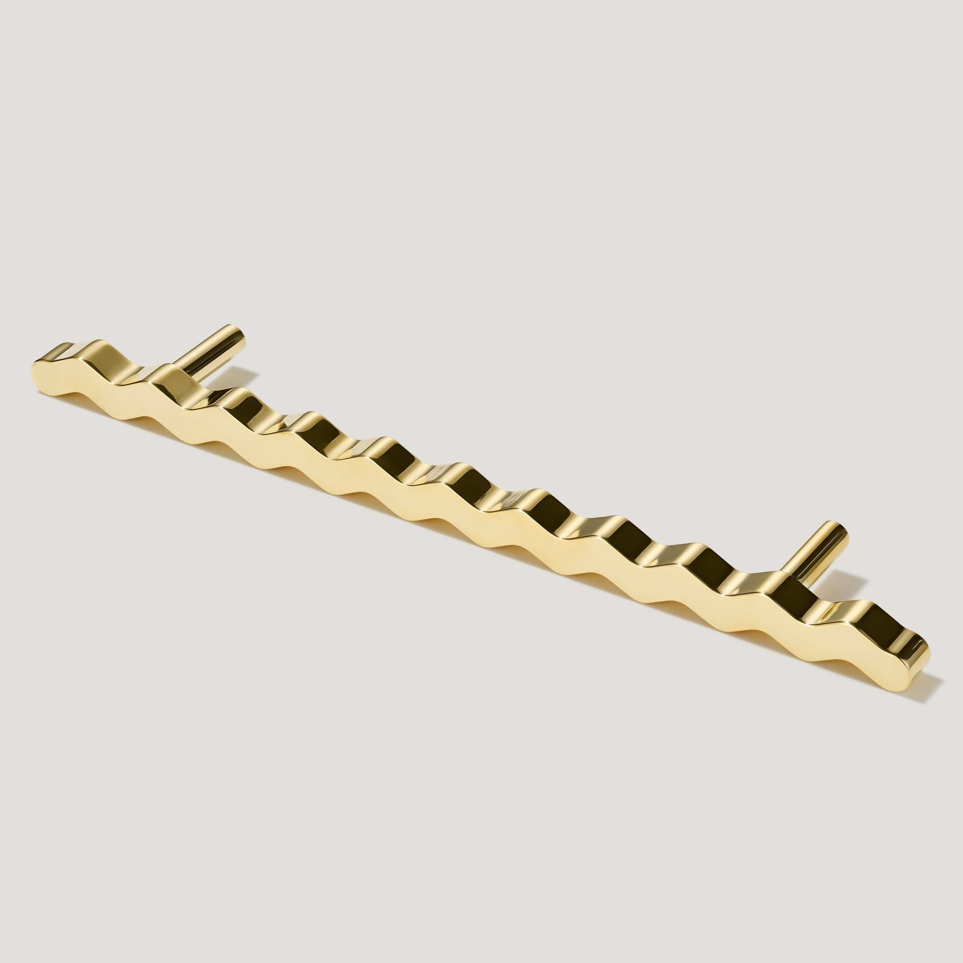 Plank Hardware 9.06" (6.3" CC) SQUIGGLE 230mm T Bar Pull - Unlacquered Brass