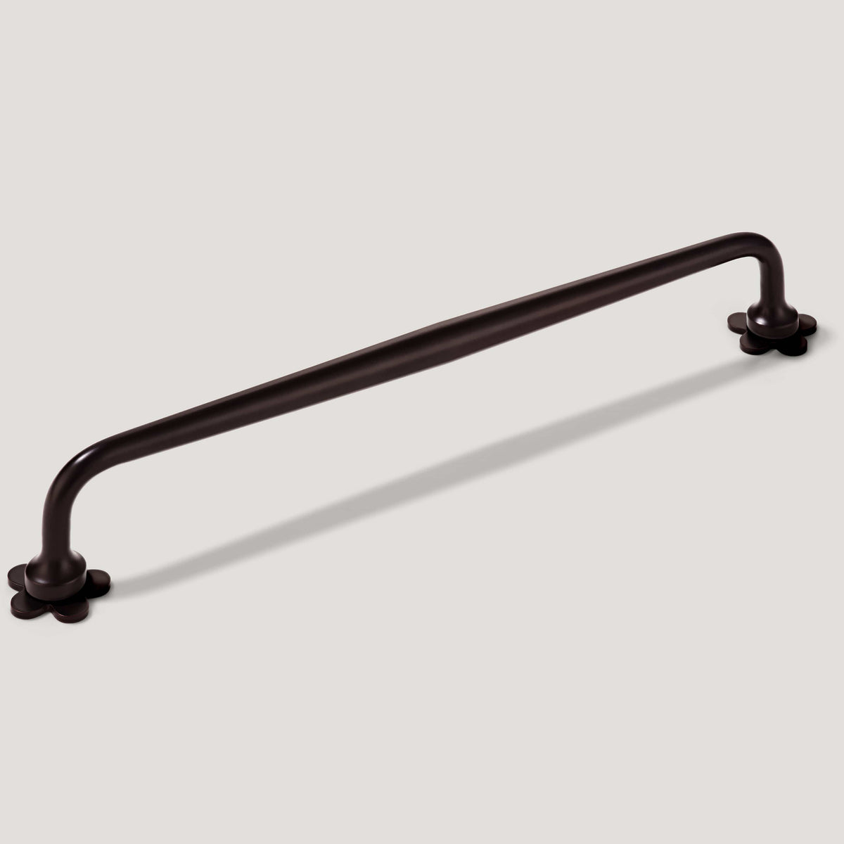 Plank Hardware 9.25" (8.66" CC) ADA Pull with Flower Backplates - Blackened Bronze