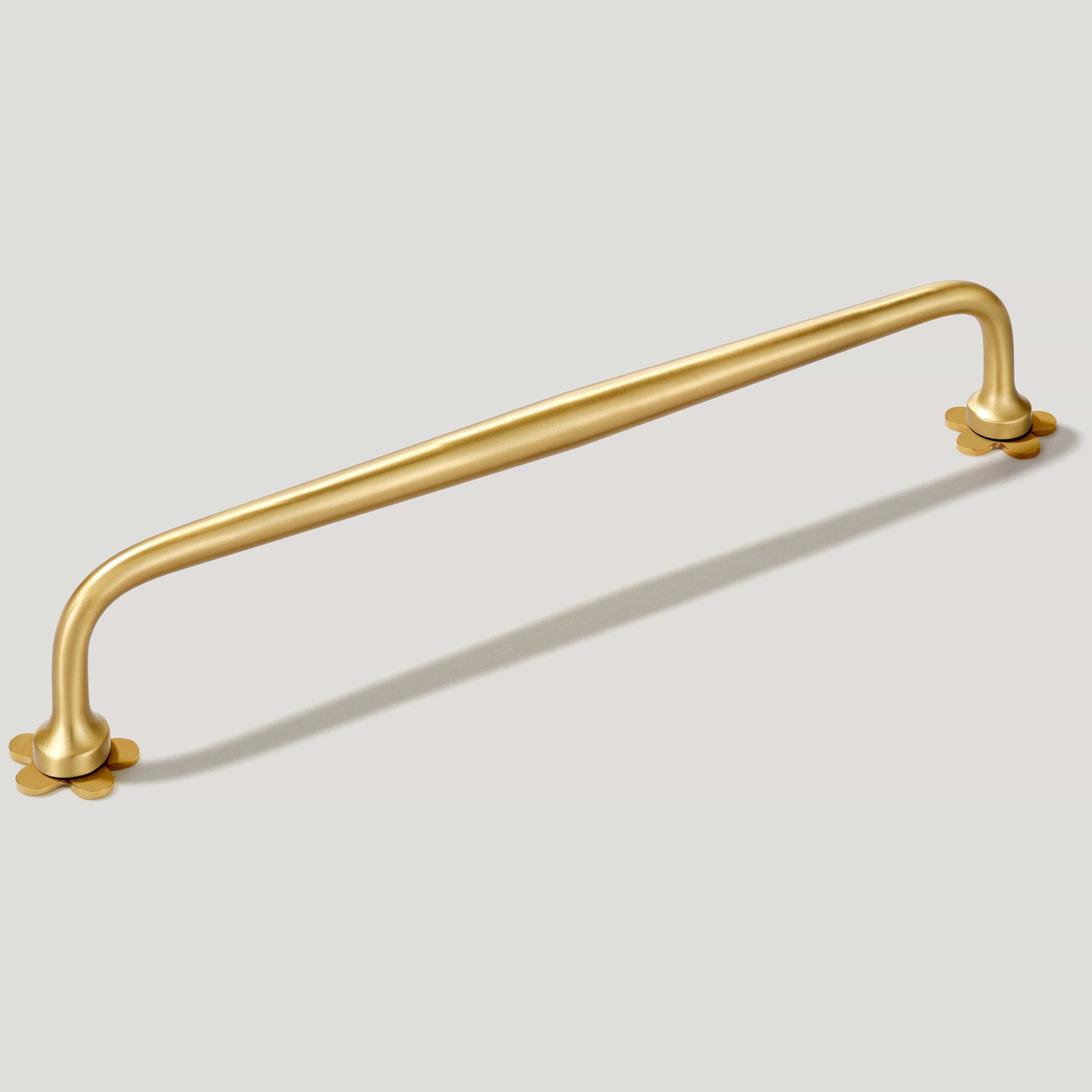 Plank Hardware 9.25" (8.66" CC) ADA Pull with Flower Backplates - Brass