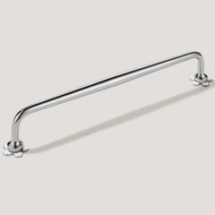 ADA Pull with Flower Backplates - Polished Nickel