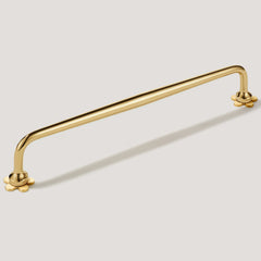 ADA Pull with Flower Backplates - Unlacquered Brass