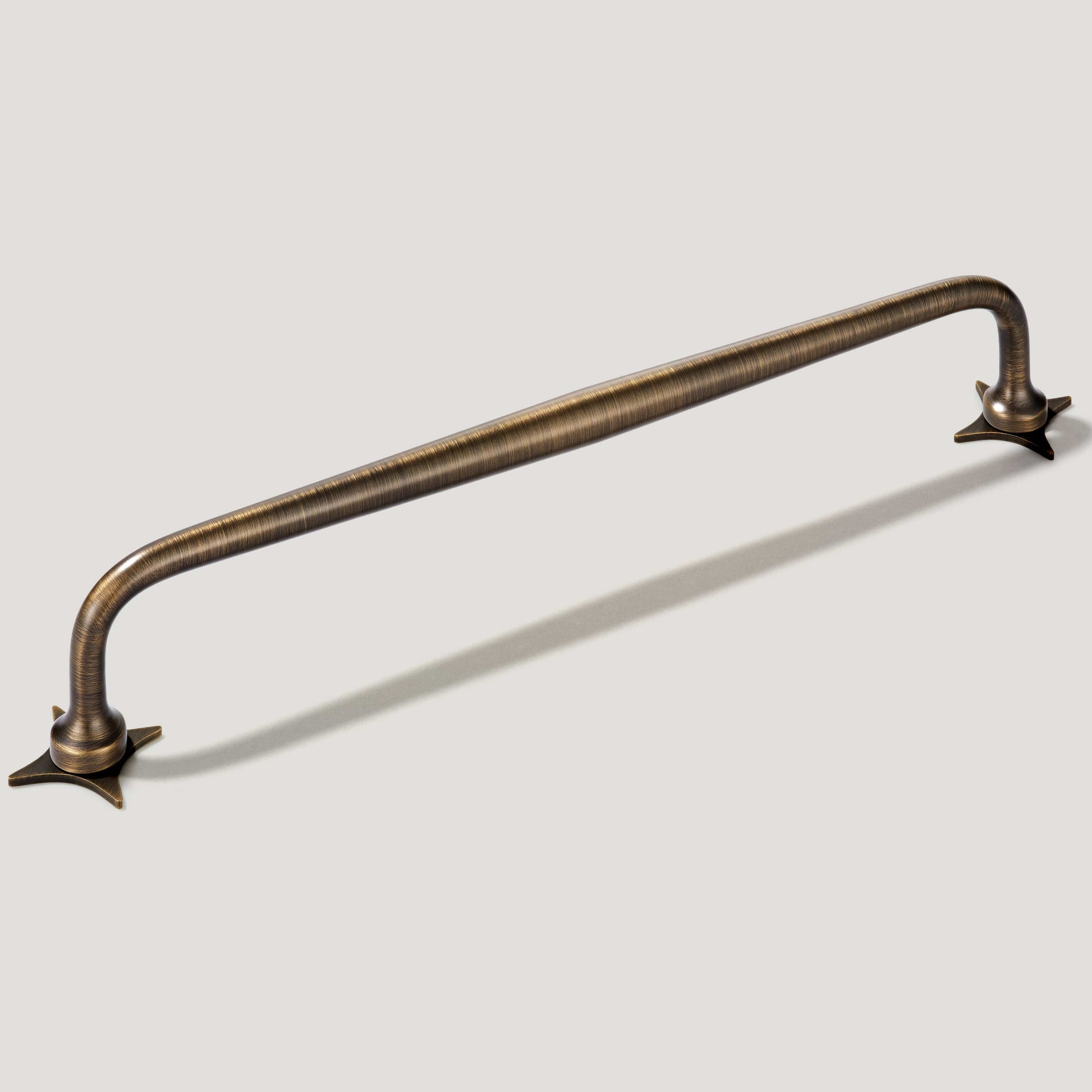 Plank Hardware 9.25" (8.66" CC) ADA Pull with Star Backplates - Antique Brass