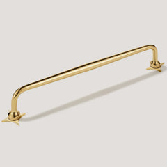ADA Pull with Star Backplates - Unlacquered Brass
