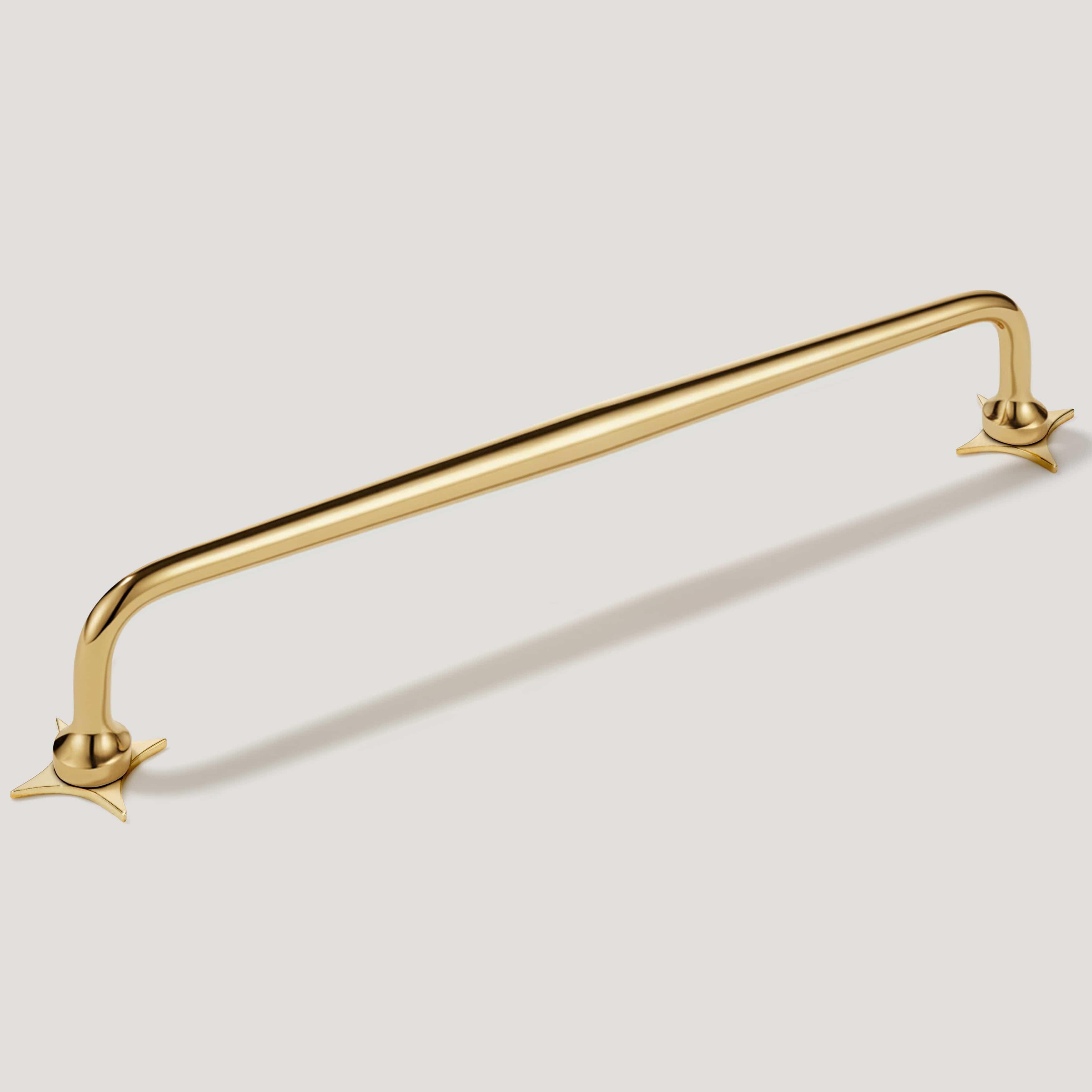 Plank Hardware 9.25" (8.66" CC) ADA Pull with Star Backplates - Unlacquered Brass