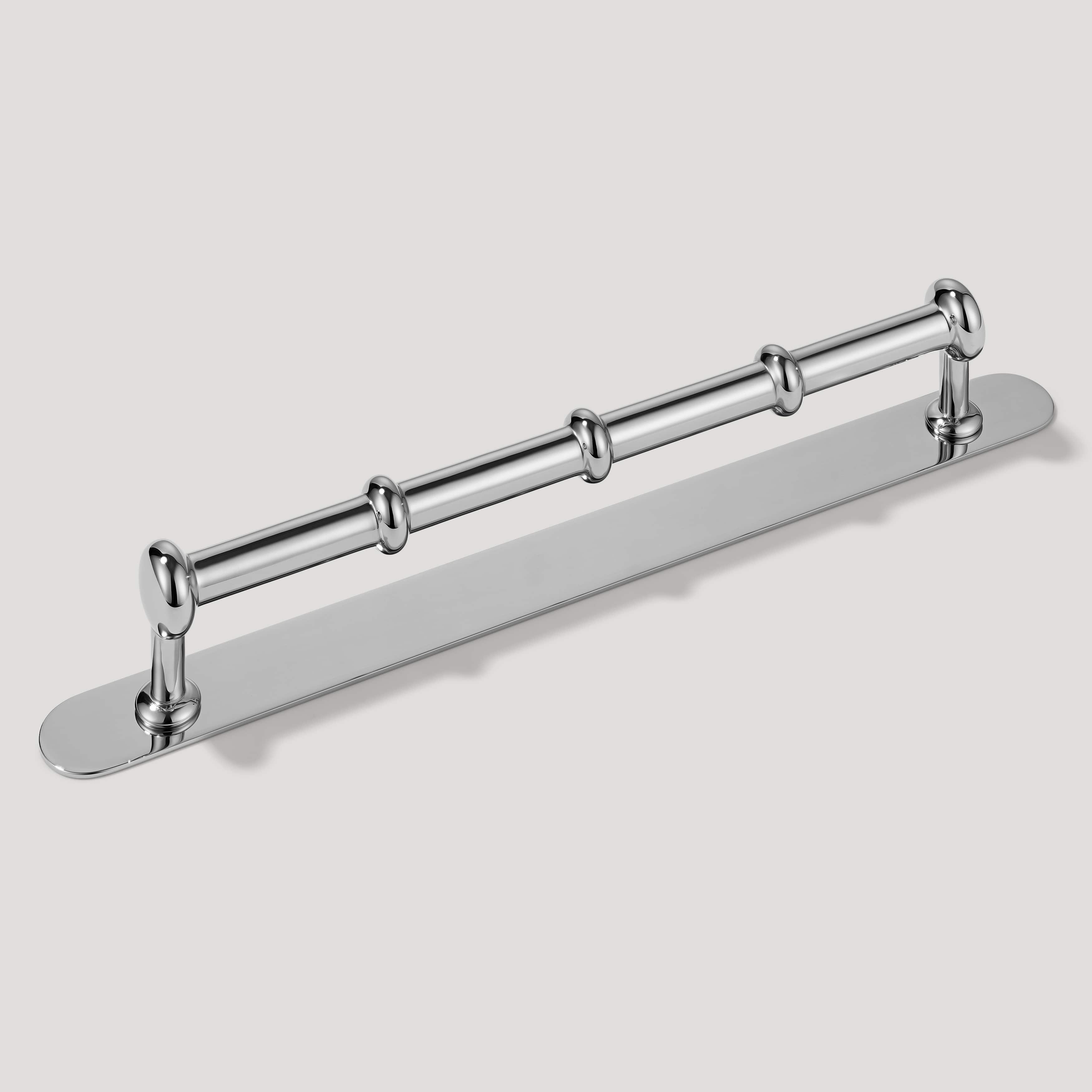 Plank Hardware 9.25" (8.66" CC) / Pull with Backplate PEYTON Traditional D Bar Pull - Polished Nickel