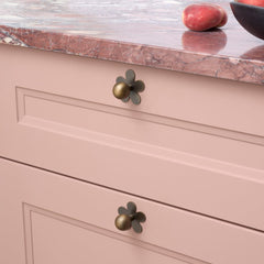 Plank Hardware ADA Flower Knob Backplate - Antique Brass