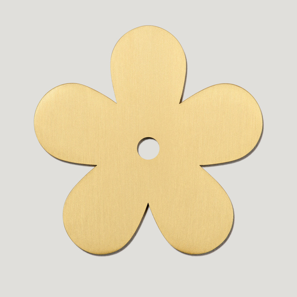 ADA Flower Knob Backplate - Brass