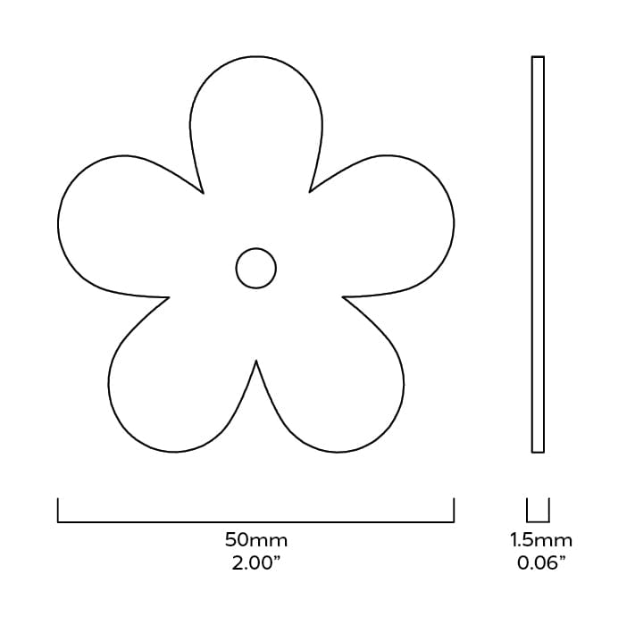 Plank Hardware ADA Flower Knob Backplate - Unlacquered Brass