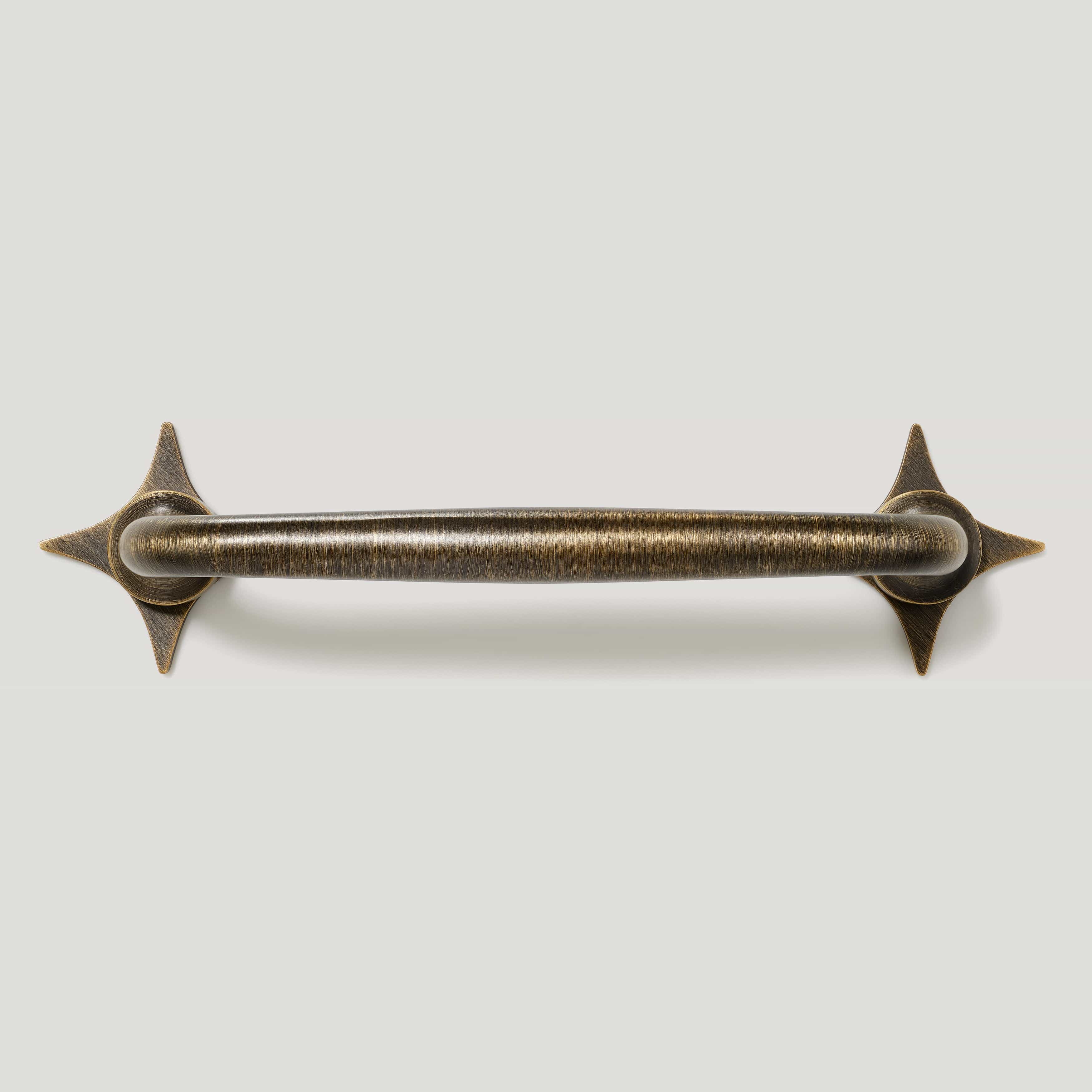 Plank Hardware ADA Pair of Small Cross Handle Backplate - Antique Brass