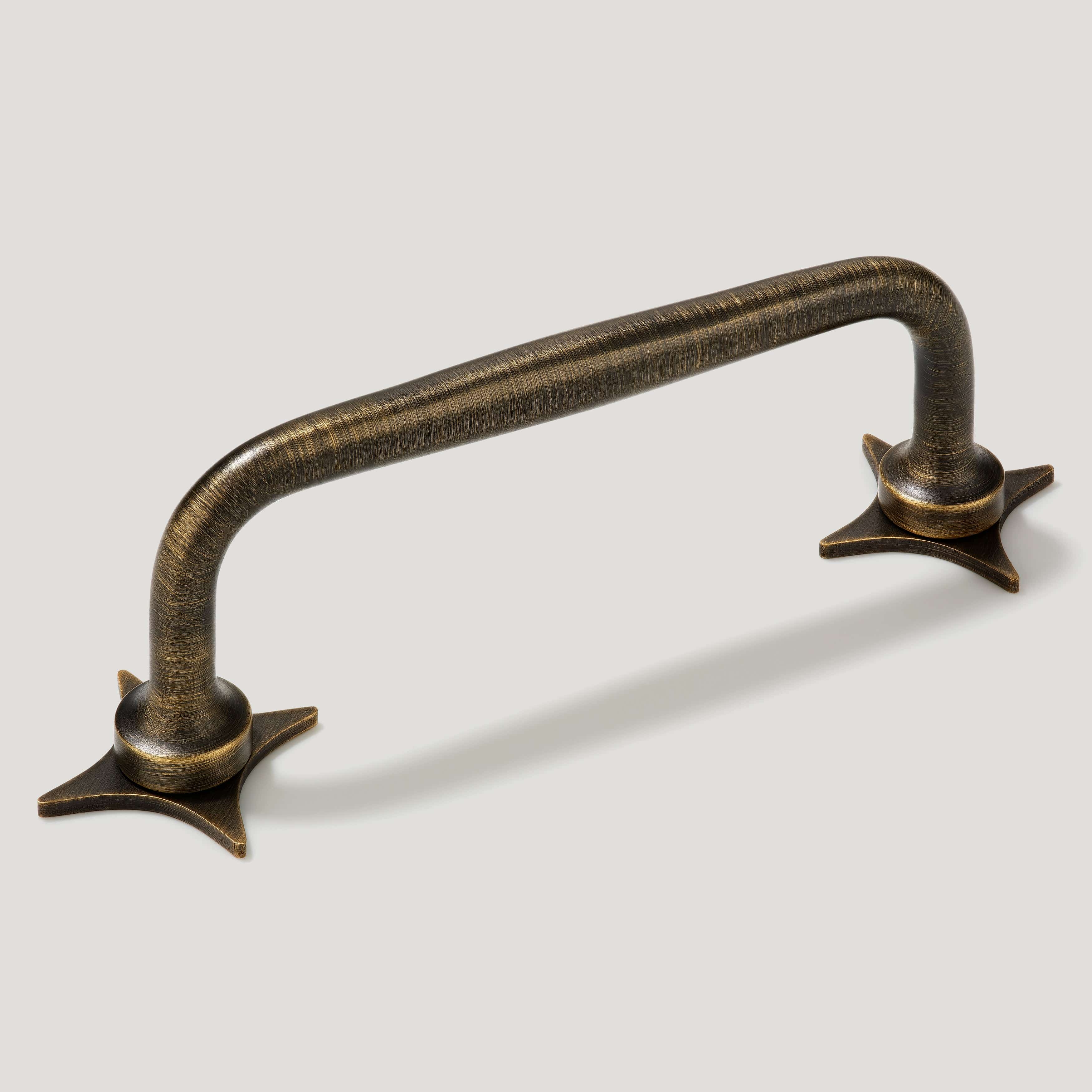 Plank Hardware ADA Pair of Small Cross Handle Backplate - Antique Brass