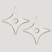 Plank Hardware ADA Pair of Small Cross Handle Backplate - Polished Nickel