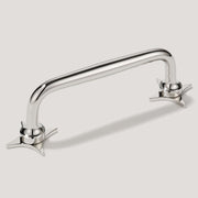 Plank Hardware ADA Pair of Small Cross Handle Backplate - Polished Nickel