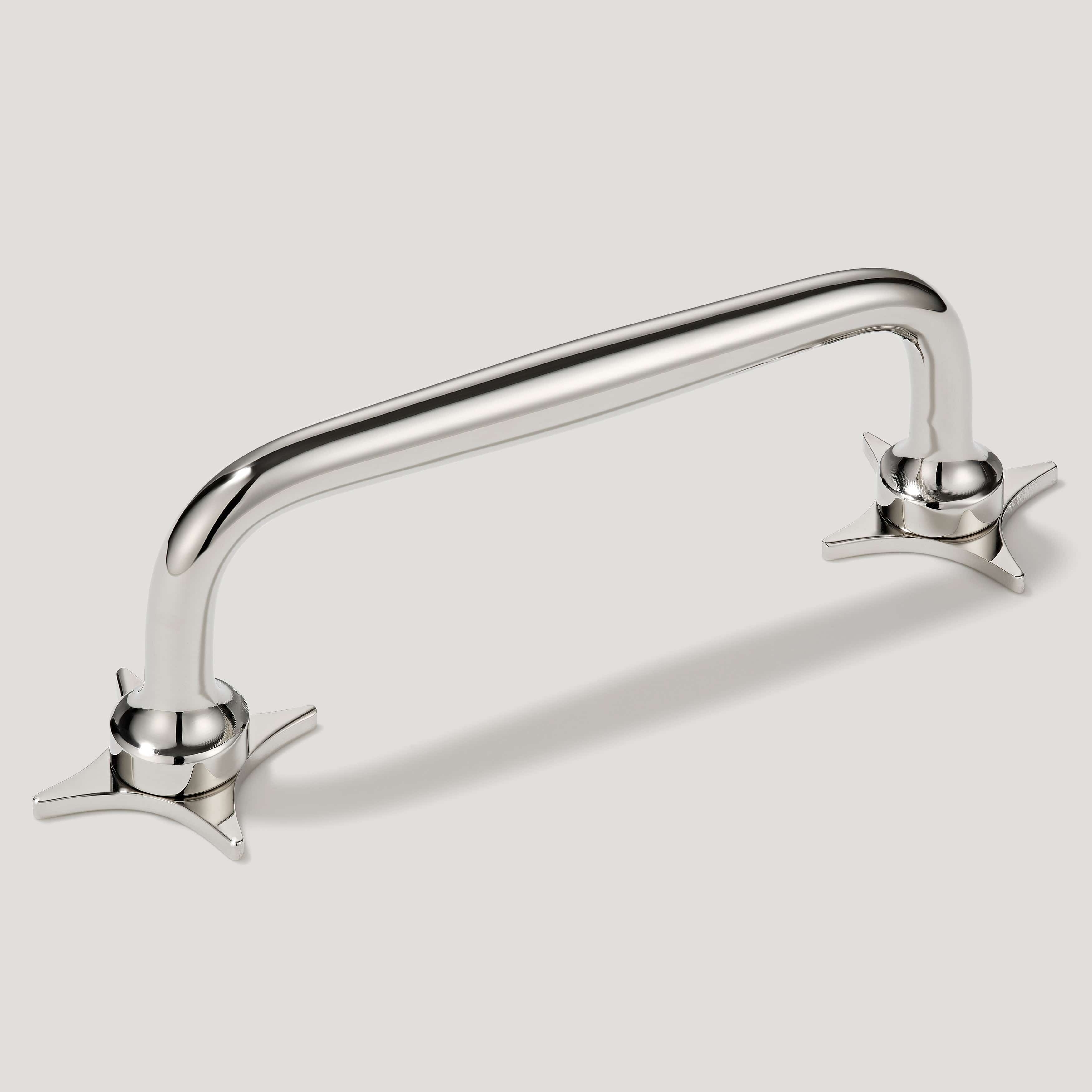 Plank Hardware ADA Pair of Small Cross Handle Backplate - Polished Nickel
