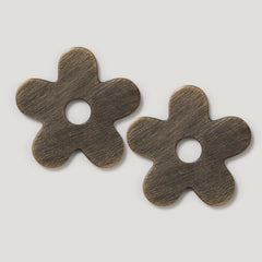 Plank Hardware ADA Pair of Small Flower Pull Backplate - Antique Brass