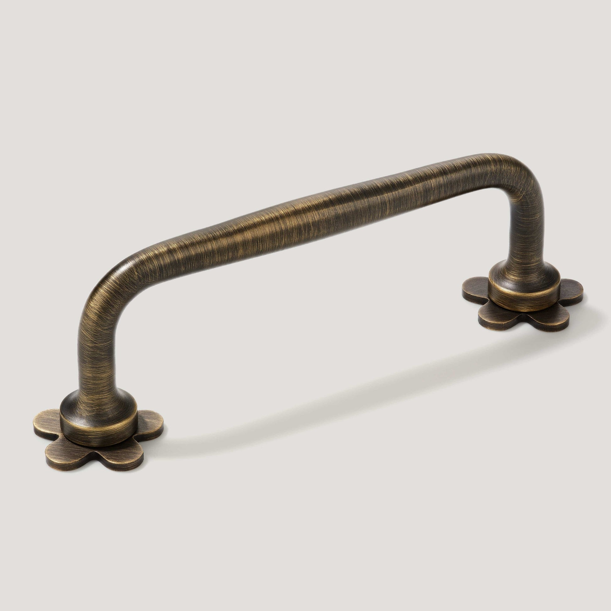 Plank Hardware ADA Pair of Small Flower Pull Backplate - Antique Brass