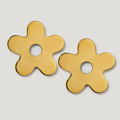 Plank Hardware ADA Pair of Small Flower Pull Backplate - Unlacquered Brass