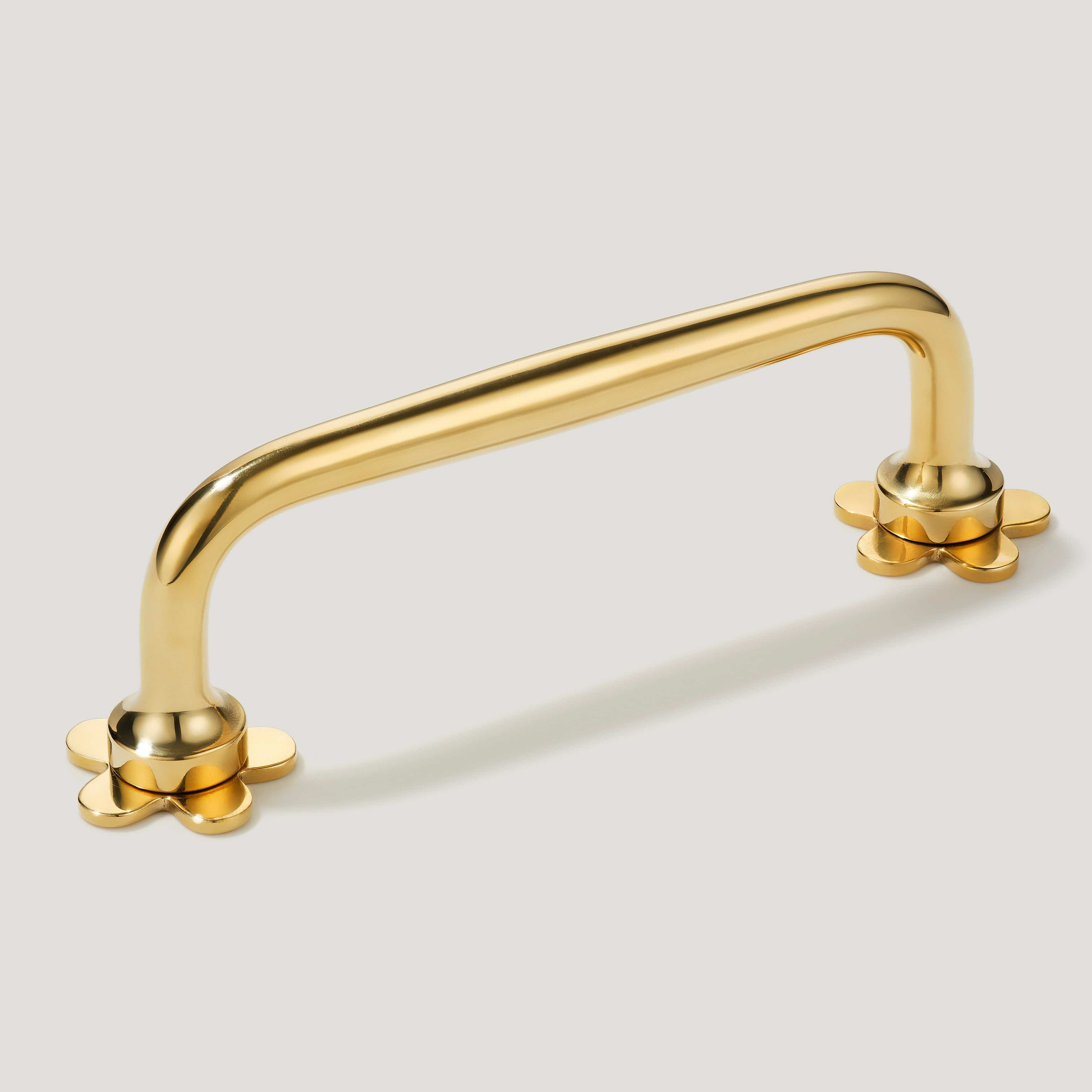 Plank Hardware ADA Pair of Small Flower Pull Backplate - Unlacquered Brass