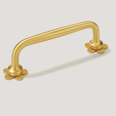 ADA Pull with Flower Backplates - Brass