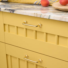 Plank Hardware ADA Pull with Flower Backplates - Unlacquered Brass