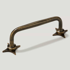 Plank Hardware ADA Pull with Star Backplates - Antique Brass