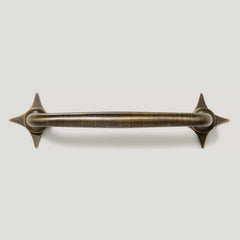 Plank Hardware ADA Pull with Star Backplates - Antique Brass