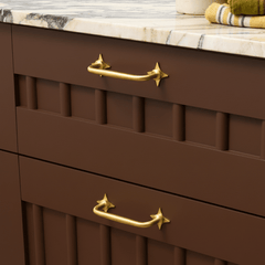 Plank Hardware ADA Pull with Star Backplates - Brass