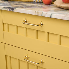 Plank Hardware ADA Pull with Star Backplates - Unlacquered Brass